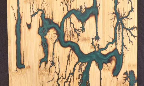 Dark green bamboo cutting board